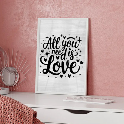 Sprüche Poster All you need is love personalisiert Geschenk