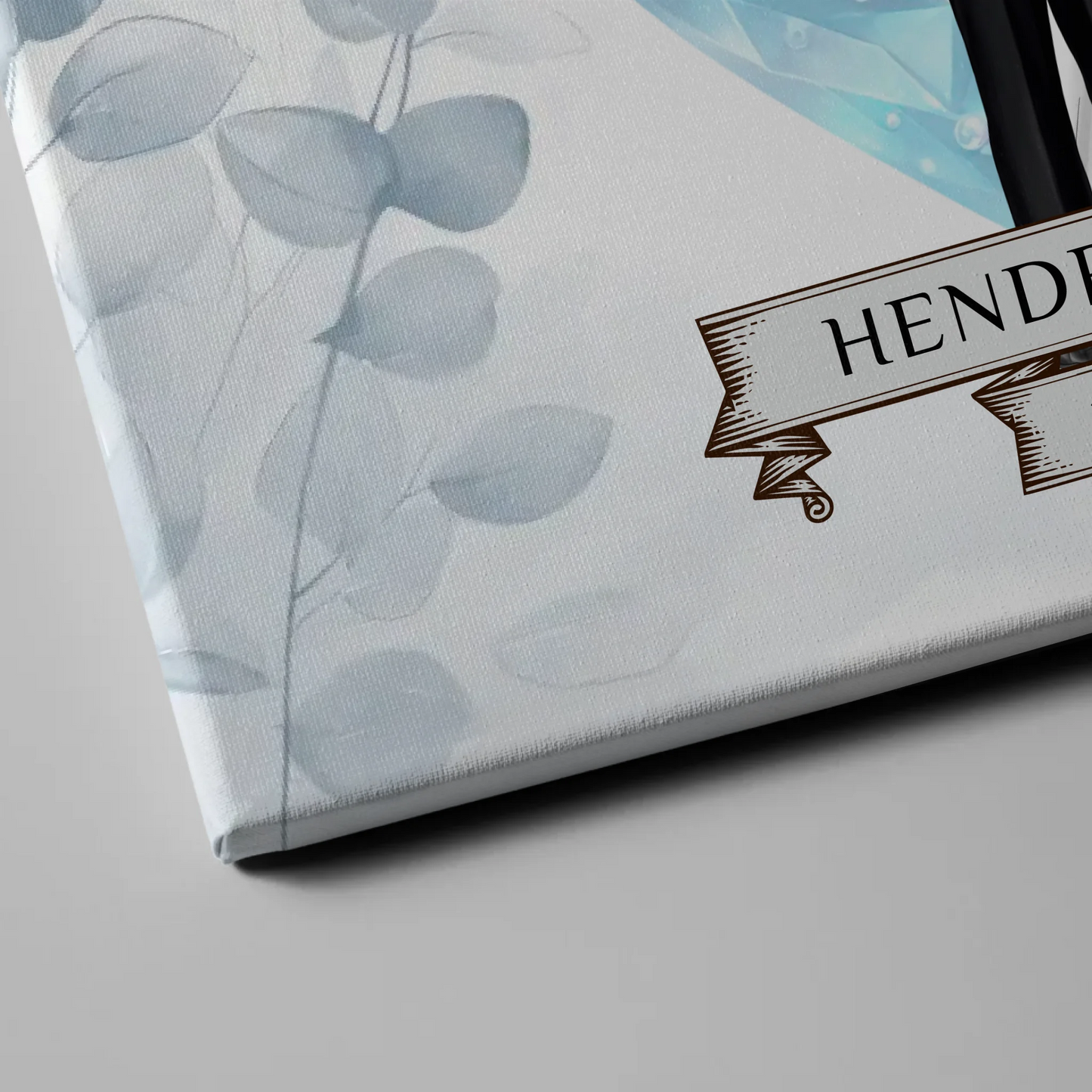 Willkommens Leinwand Hochzeit Floral Blau personalisiert