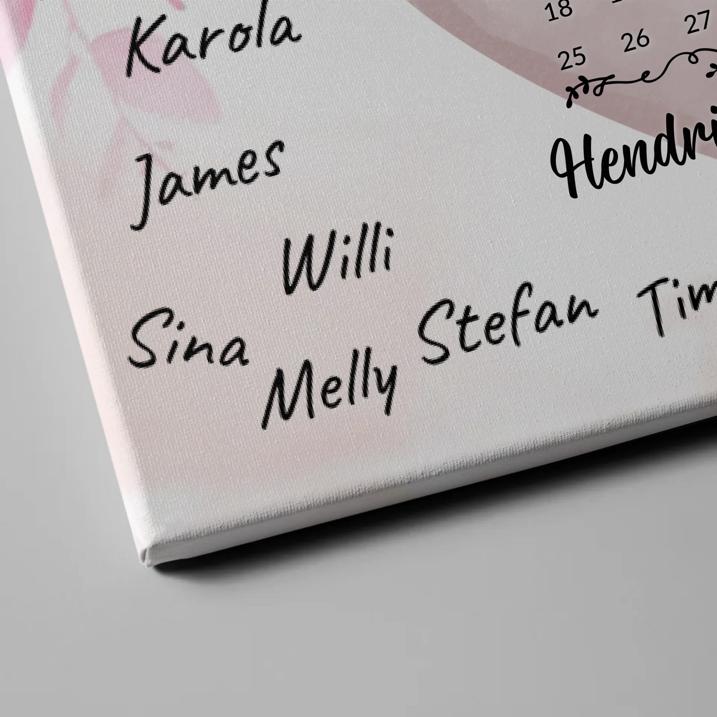 Willkommensschild Hochzeit Farbklecks Herz für Unterschriften