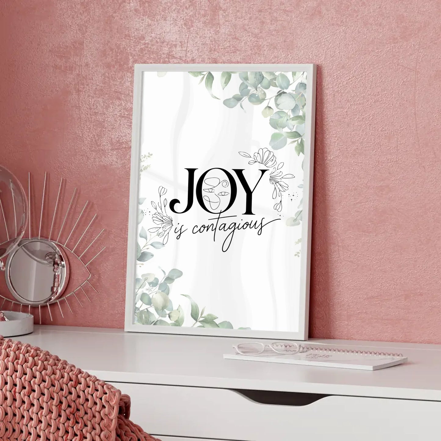 Personalisierte Poster Spruch Joy is contagious für jeden Anlass