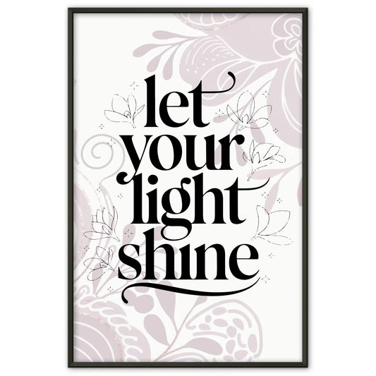 Spruchposter Let your light shine personalisierte Geschenke