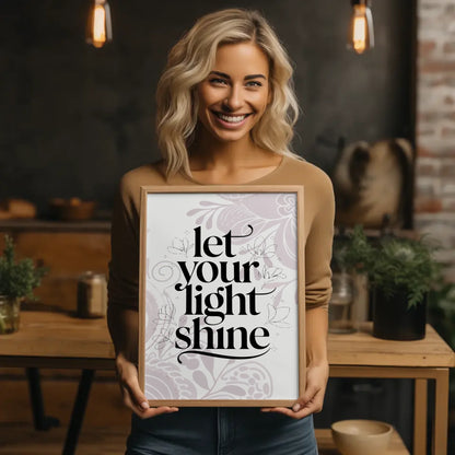 Spruchposter Let your light shine personalisierte Geschenke