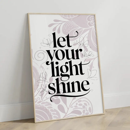 Spruchposter Let your light shine personalisierte Geschenke