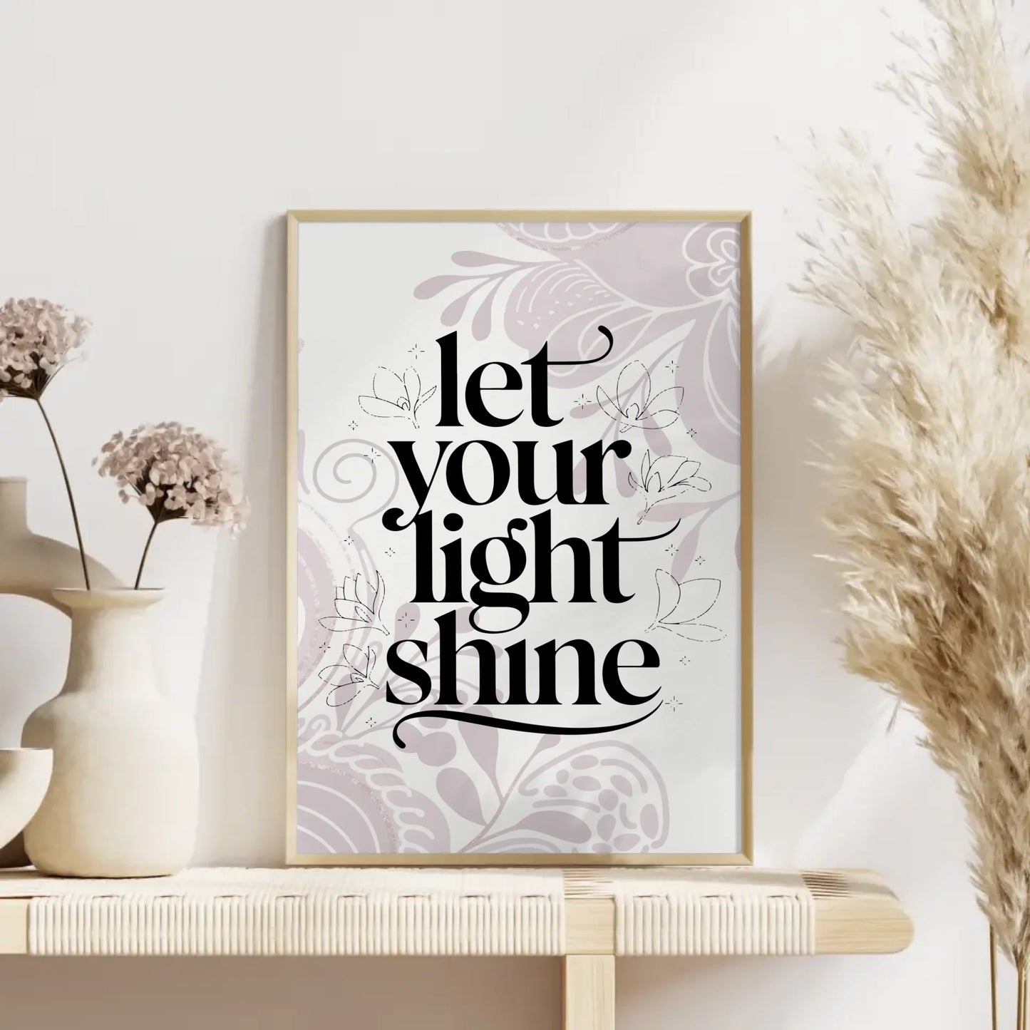 Spruchposter Let your light shine personalisierte Geschenke