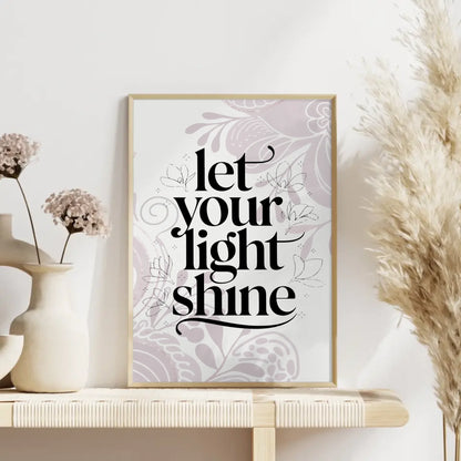 Spruchposter Let your light shine personalisierte Geschenke