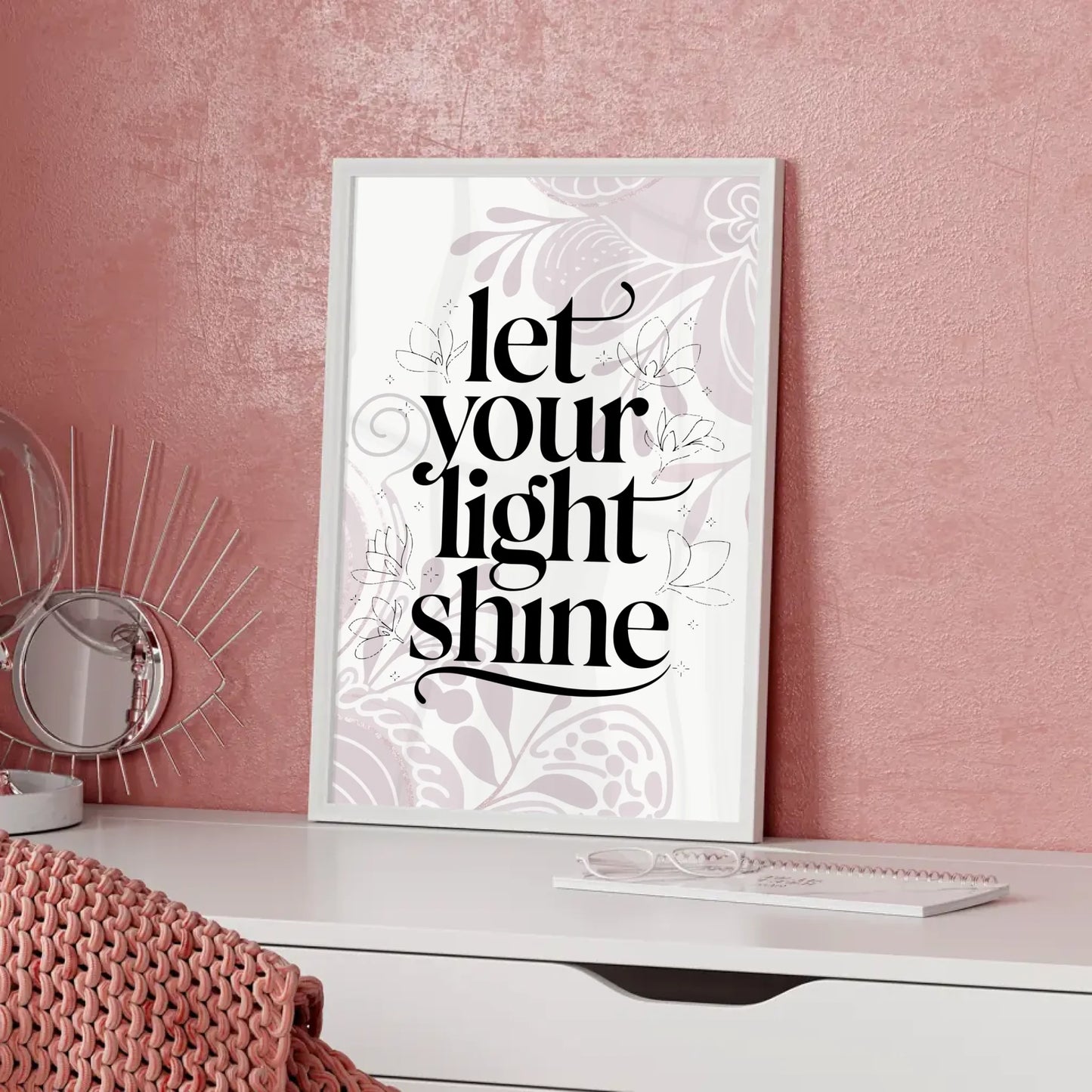 Spruchposter Let your light shine personalisierte Geschenke