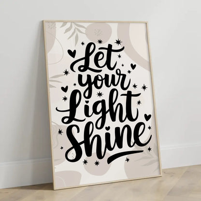 Poster Spruch Let your light shine personalisierte Geschenke