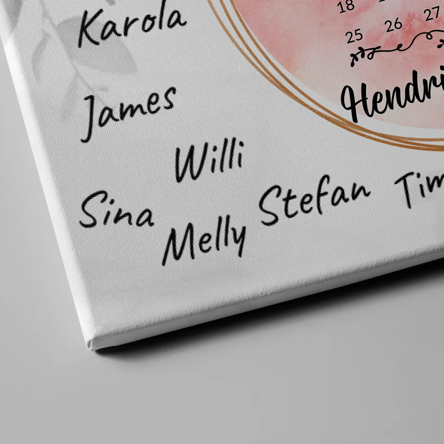 Willkommensschild Hochzeit Aquarell Kranz für eigene Unterschriften