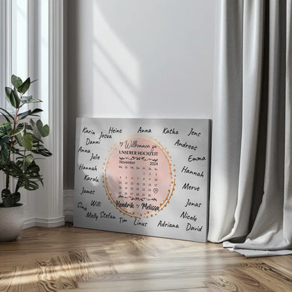 Hochzeit Willkommensschild für eigene Unterschriften gestalten