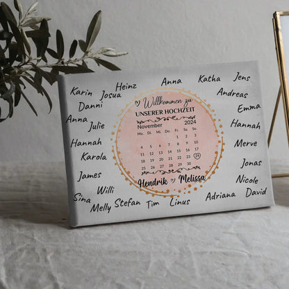 Hochzeit Willkommensschild für eigene Unterschriften gestalten