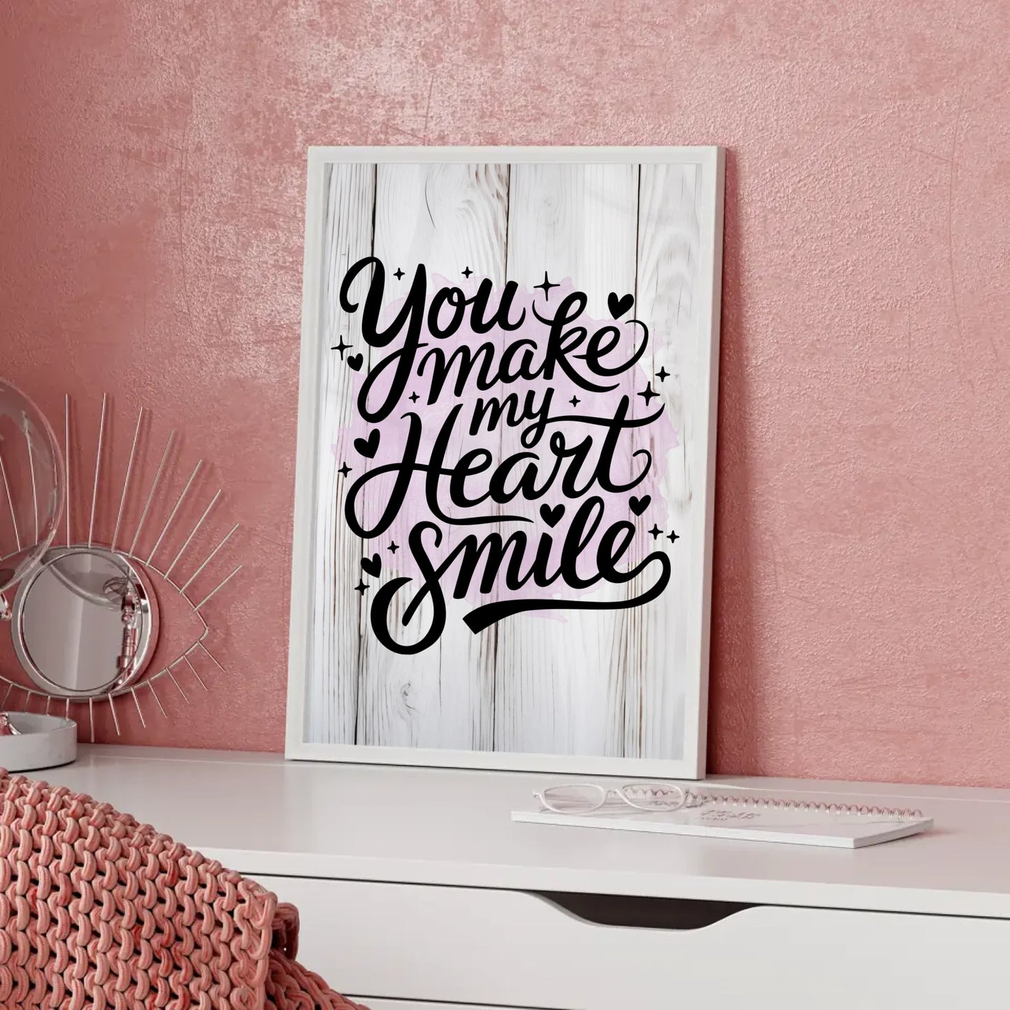 Poster Mit Spruch You make my heart smile personalisiert