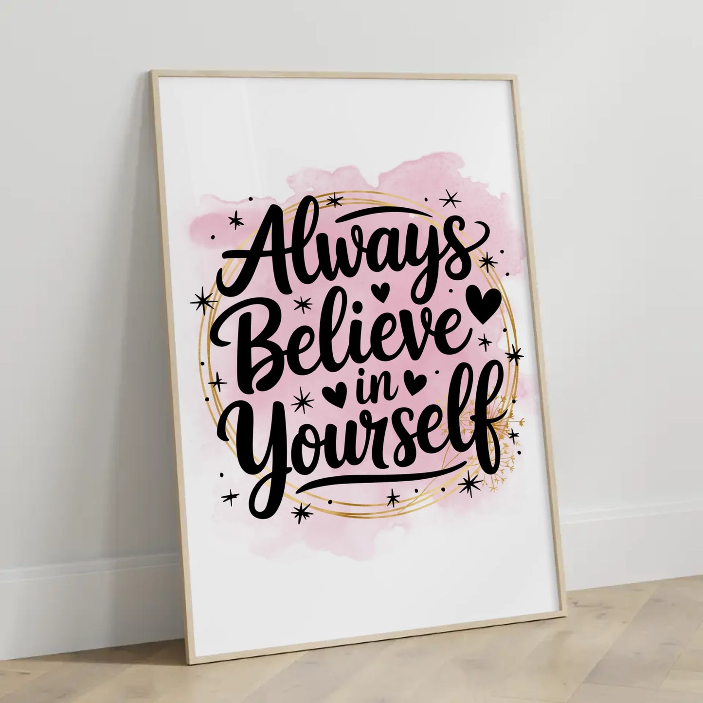 Poster Mit Spruch Always believe in yourself Personalisiert