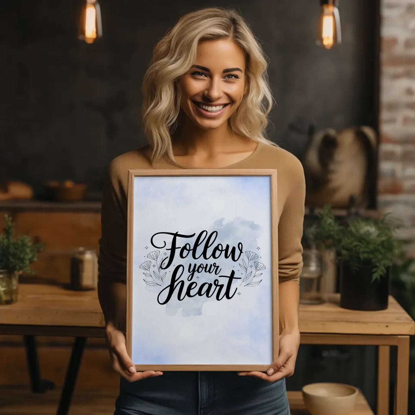 Poster Spruch Follow your heart personalisierte Geschenke