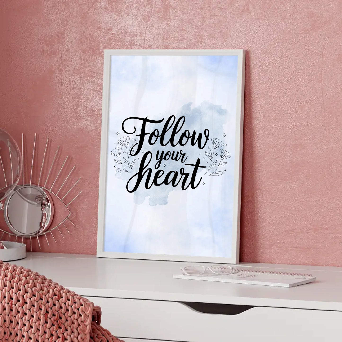 Poster Spruch Follow your heart personalisierte Geschenke