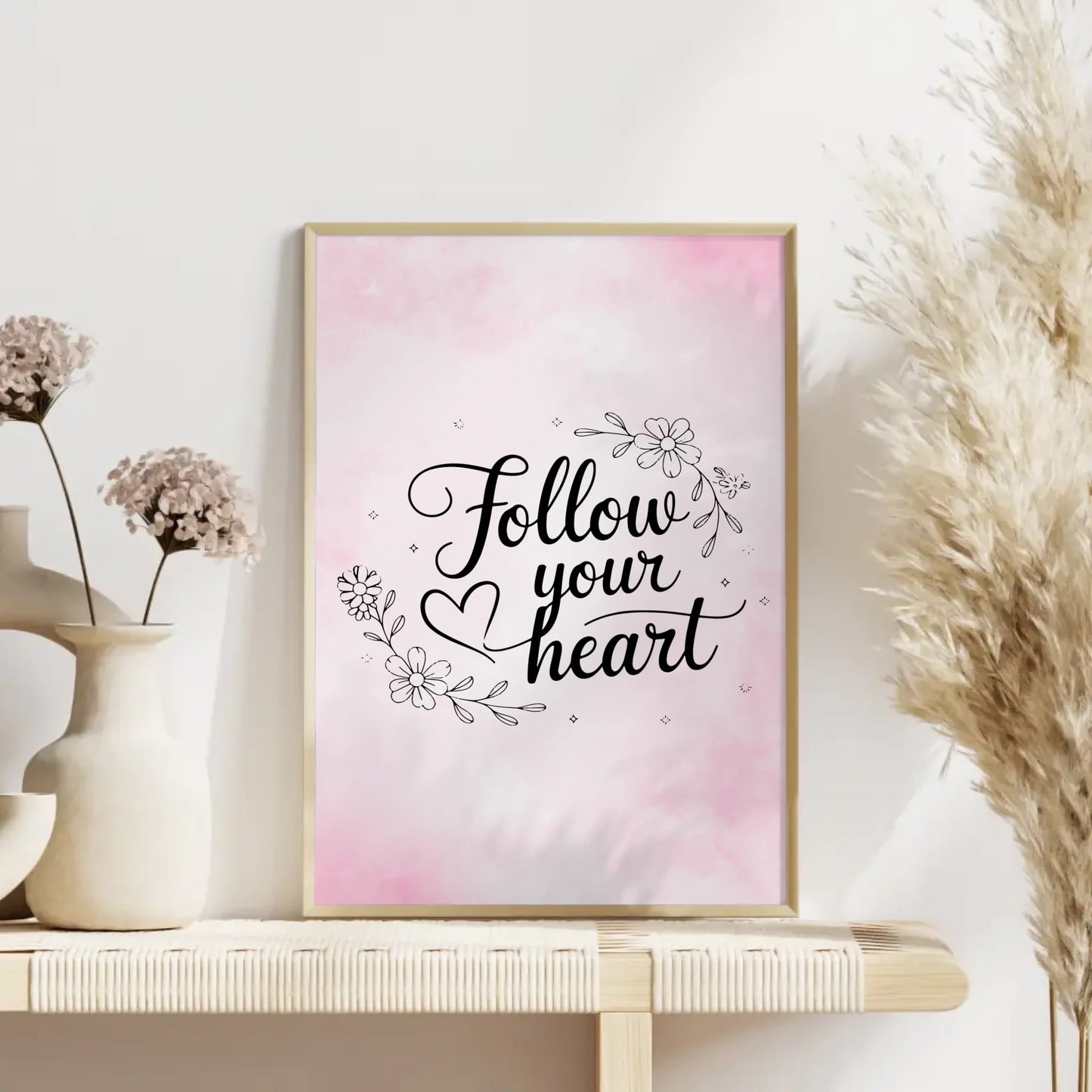 Spruchposter Follow your heart personalisiert für dein Zuhause