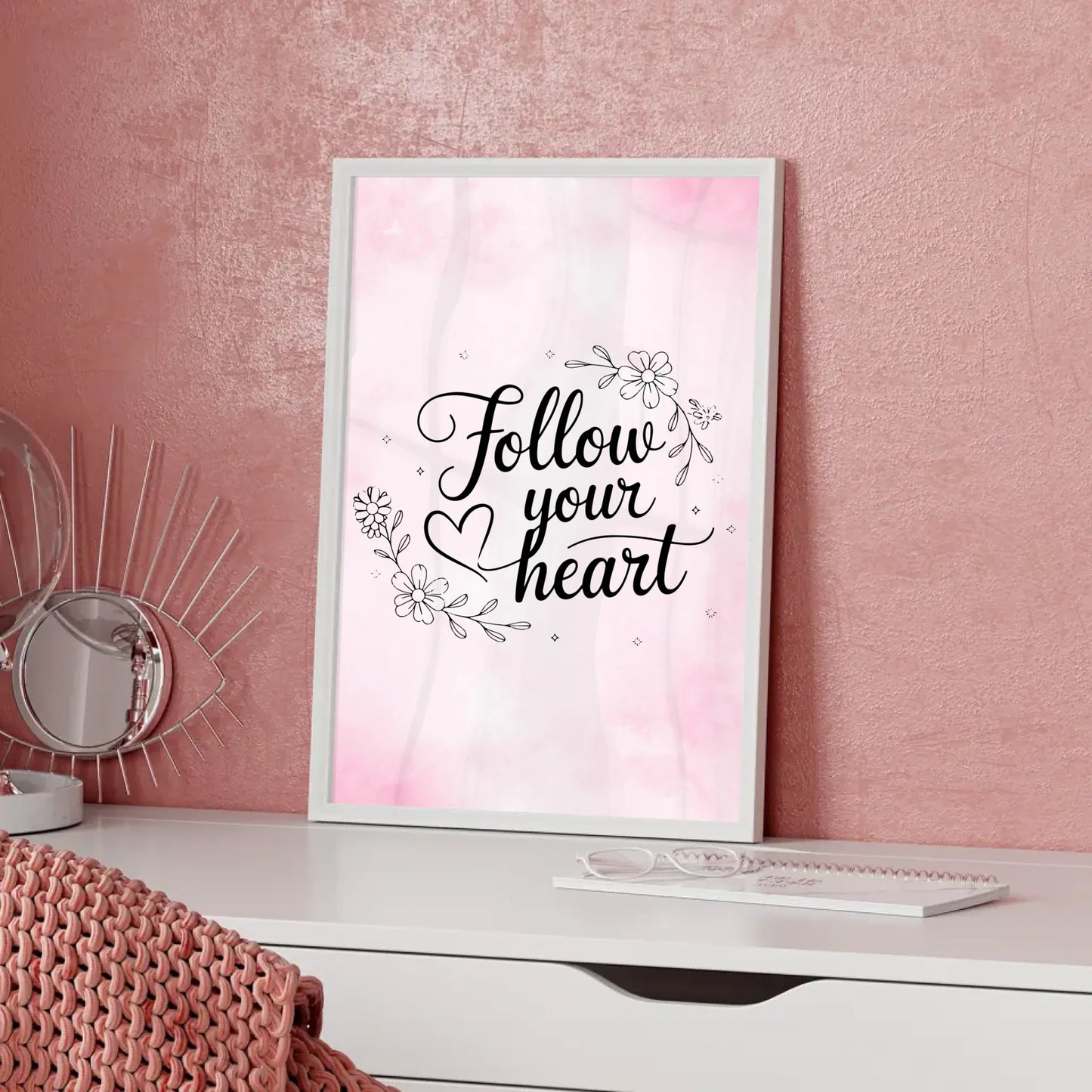 Spruchposter Follow your heart personalisiert für dein Zuhause