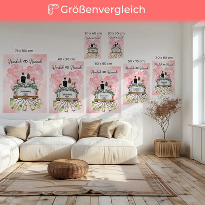 Personalisierte Leinwand als Geldgeschenk für die Hochzeit gestalten