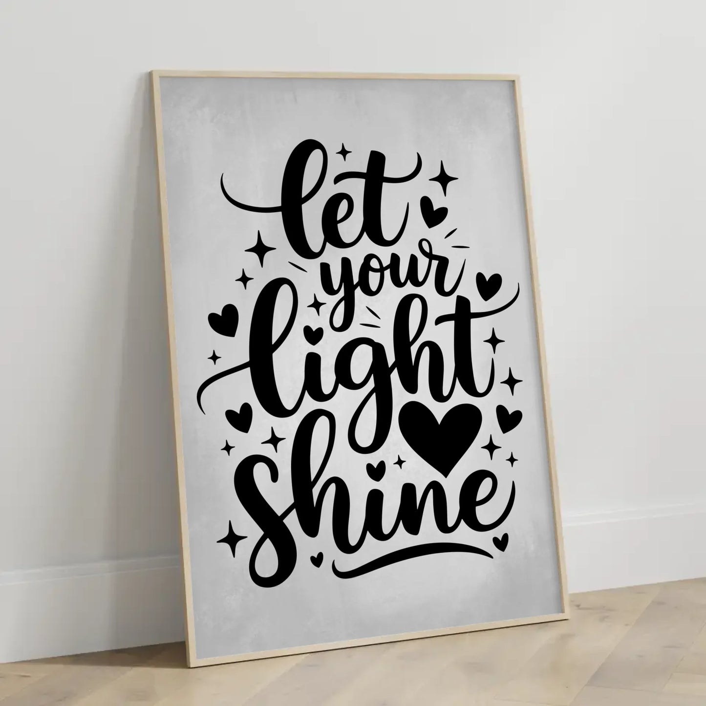 Poster mit Spruch Let your light shine für persönliche Geschenke