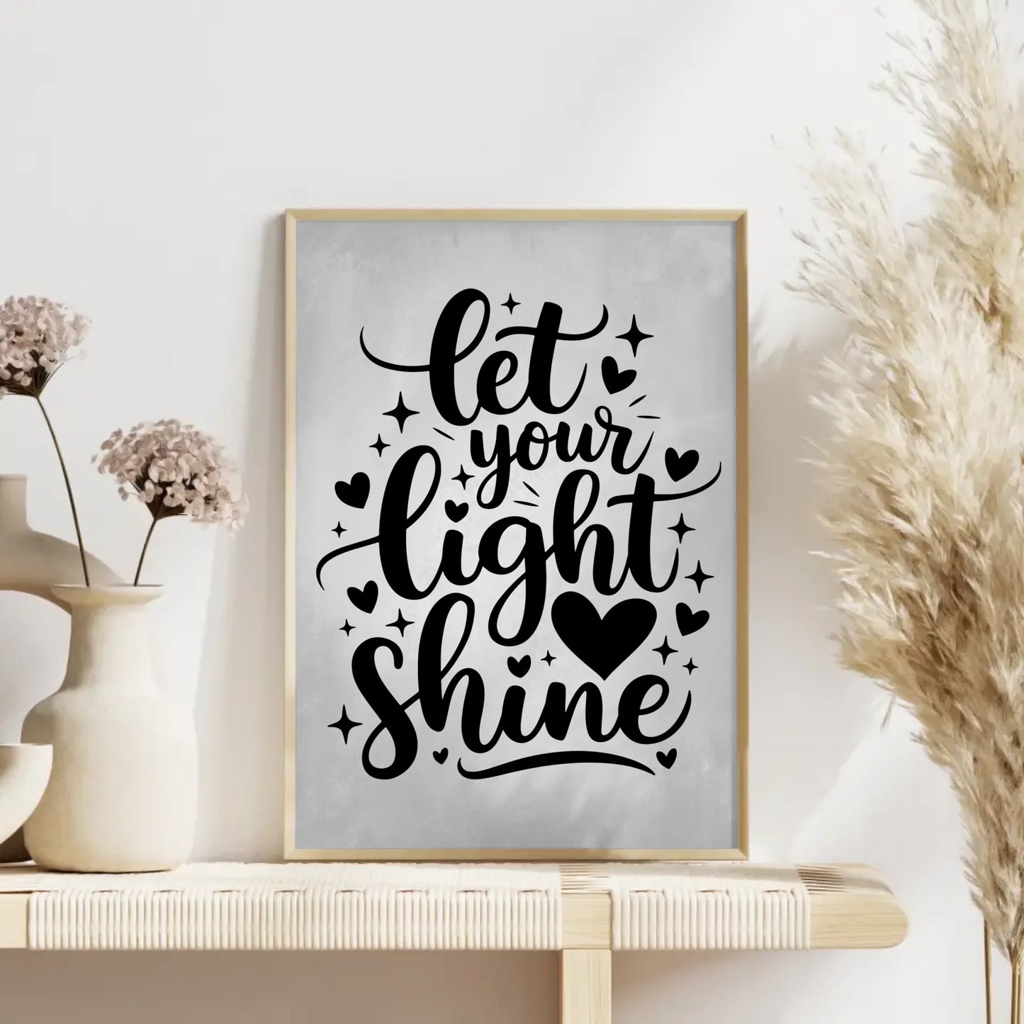 Poster mit Spruch Let your light shine für persönliche Geschenke