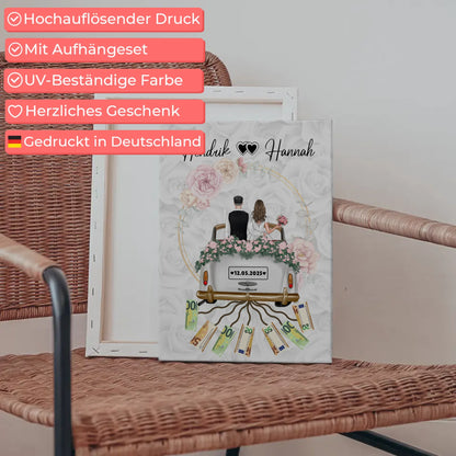 Personalisierte Leinwand für Geldgeschenke zur Hochzeit