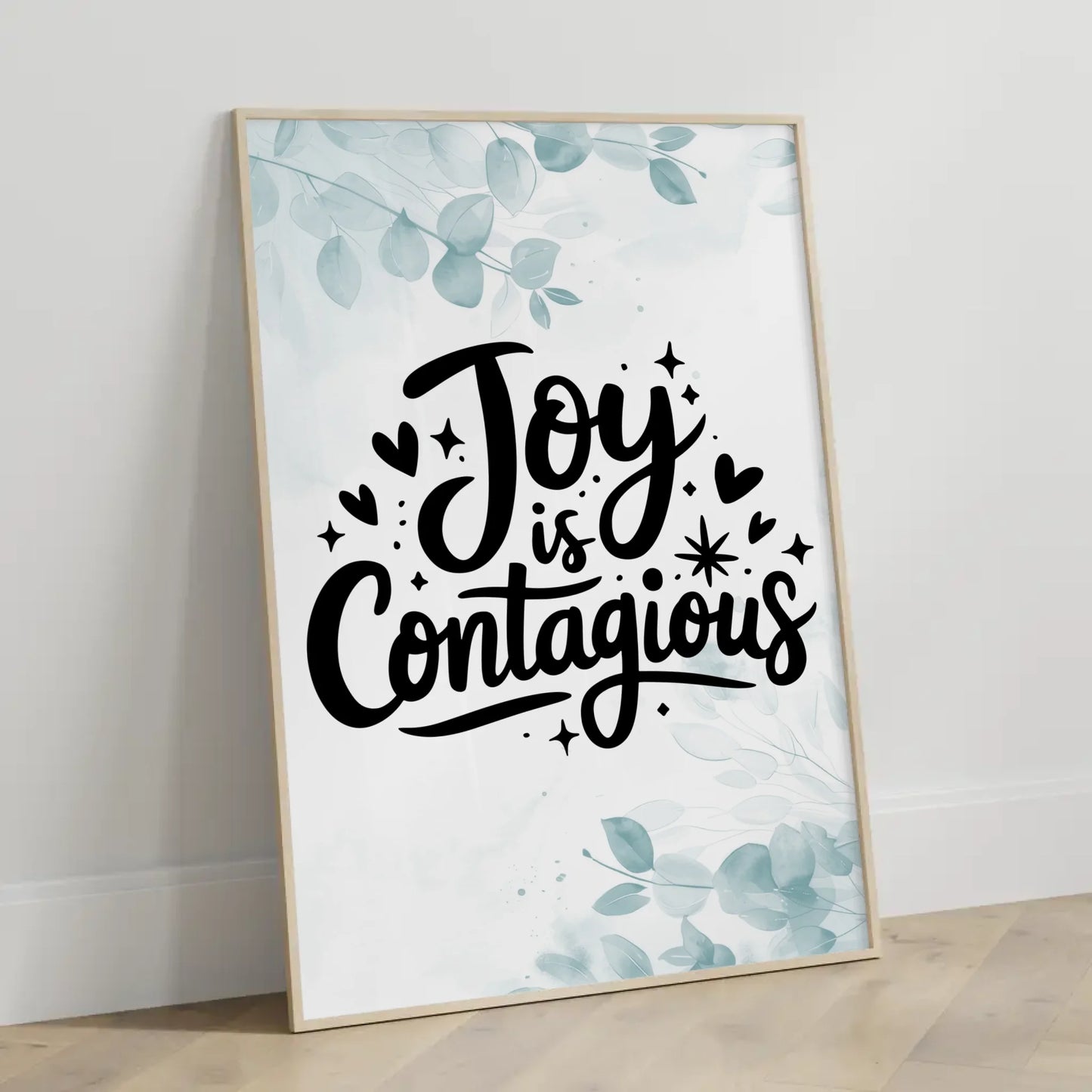 Poster Spruch Joy is contagious für persönliche Geschenke