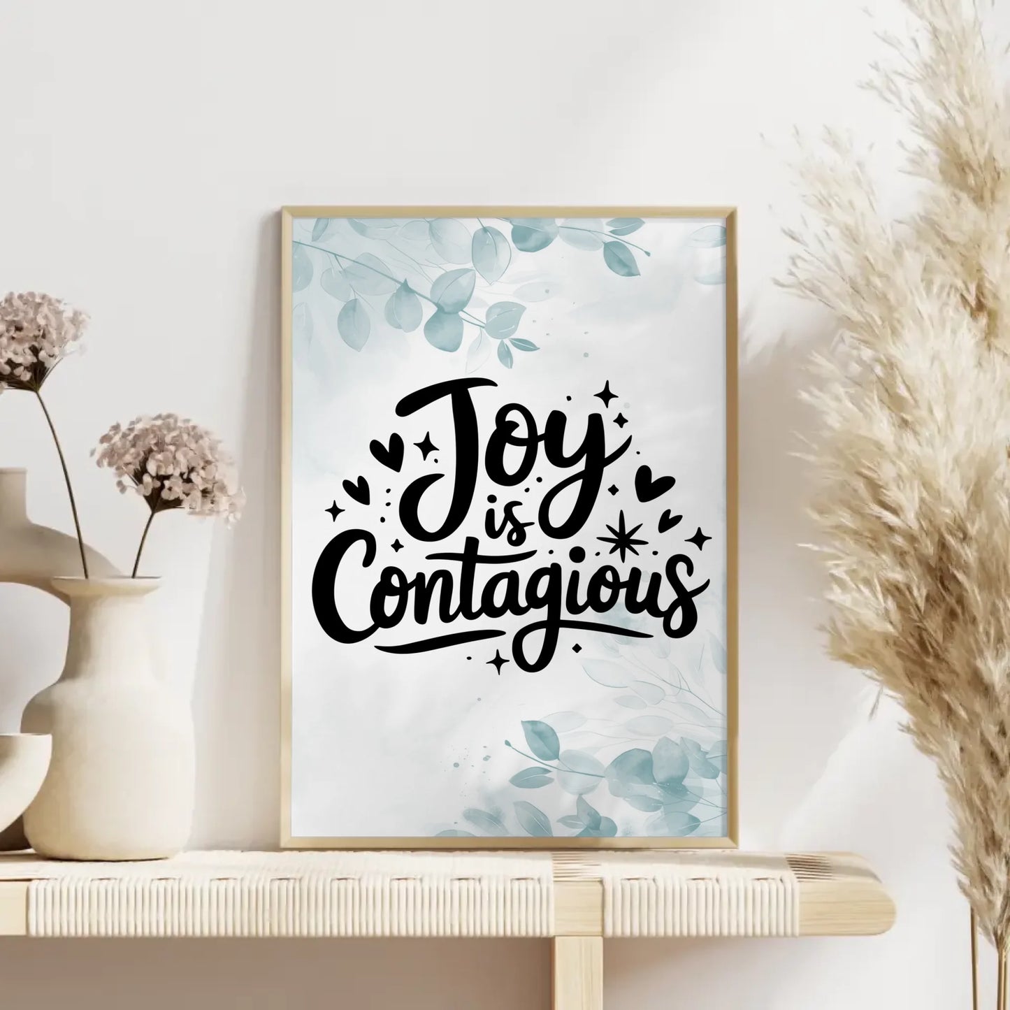 Poster Spruch Joy is contagious für persönliche Geschenke