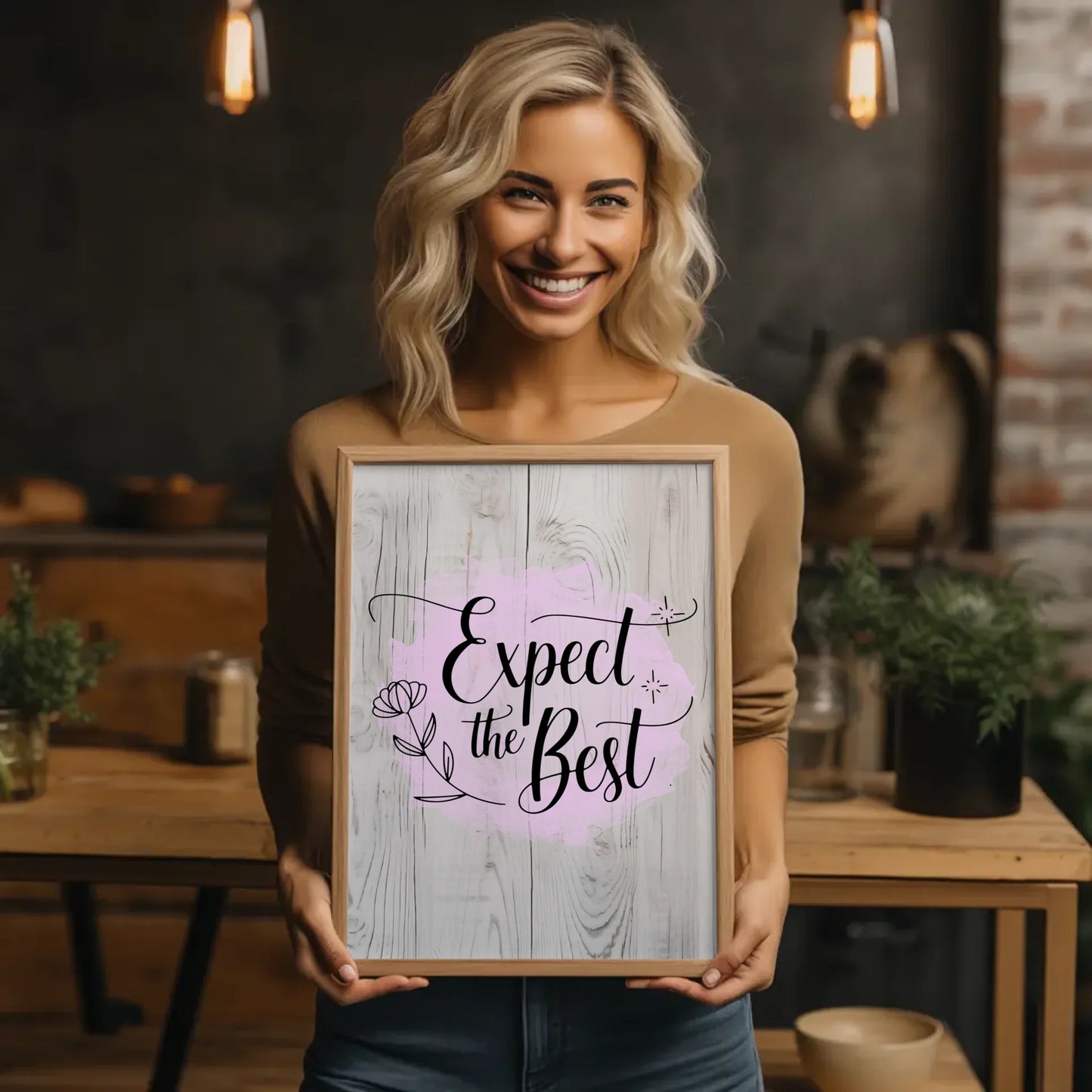 Poster Mit Spruch Expect the Best Personalisiert Geschenk