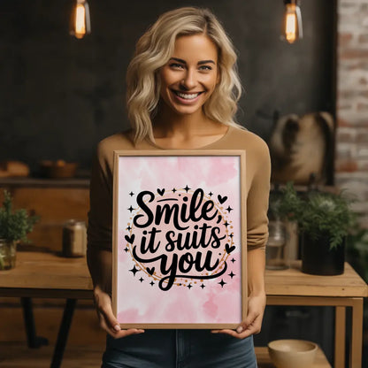 Spruchposter Smile it suits you personalisierte Wanddeko
