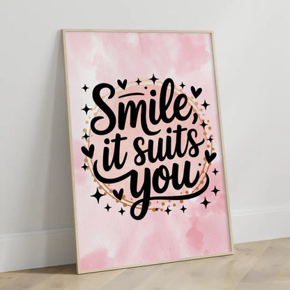 Spruchposter Smile it suits you personalisierte Wanddeko