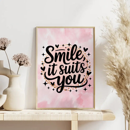 Spruchposter Smile it suits you personalisierte Wanddeko