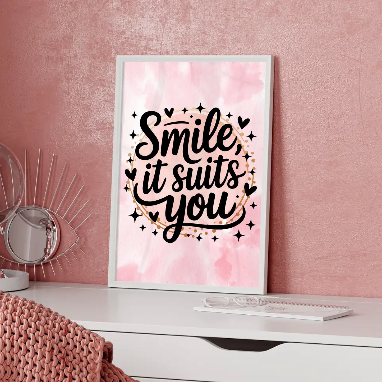 Spruchposter Smile it suits you personalisierte Wanddeko