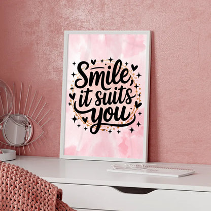 Spruchposter Smile it suits you personalisierte Wanddeko