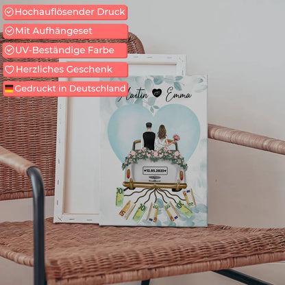 Kreatives Geldgeschenk Leinwand Hochzeit Wunschtext Namen