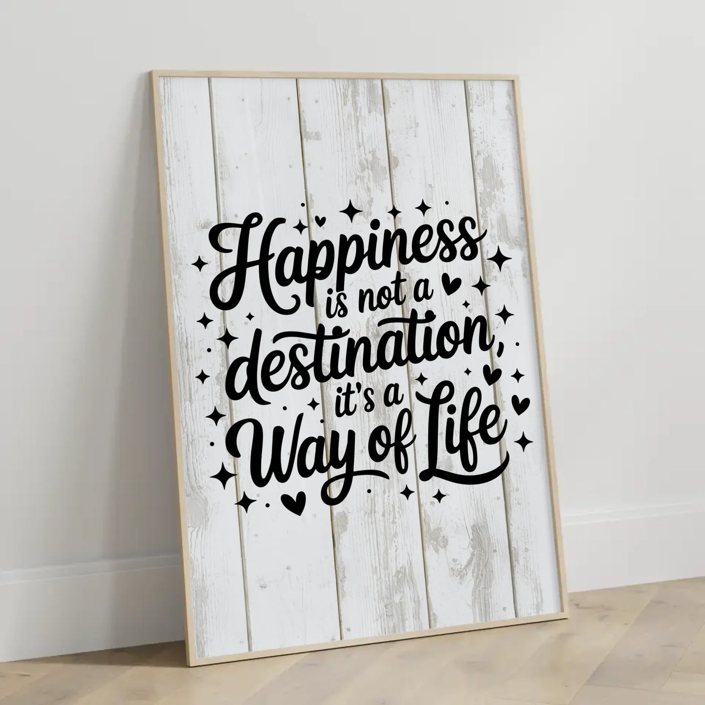 Poster mit Spruch Happiness is not a destination Geschenk