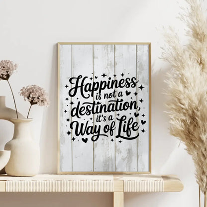 Poster mit Spruch Happiness is not a destination Geschenk
