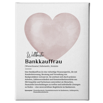 Leinwand Definition Bankkauffrau mit Namen Geschenk personalisiert