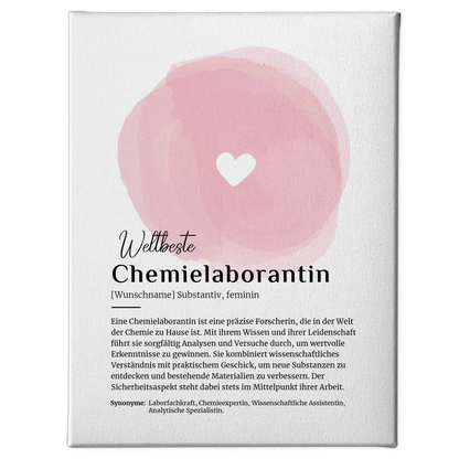 Personalisierte Leinwand Definition Chemielaborantin mit Namen Geschenk