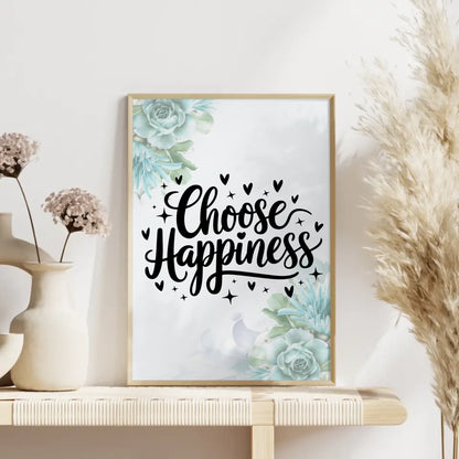 Poster Spruch Choose happiness für personalisierte Geschenke