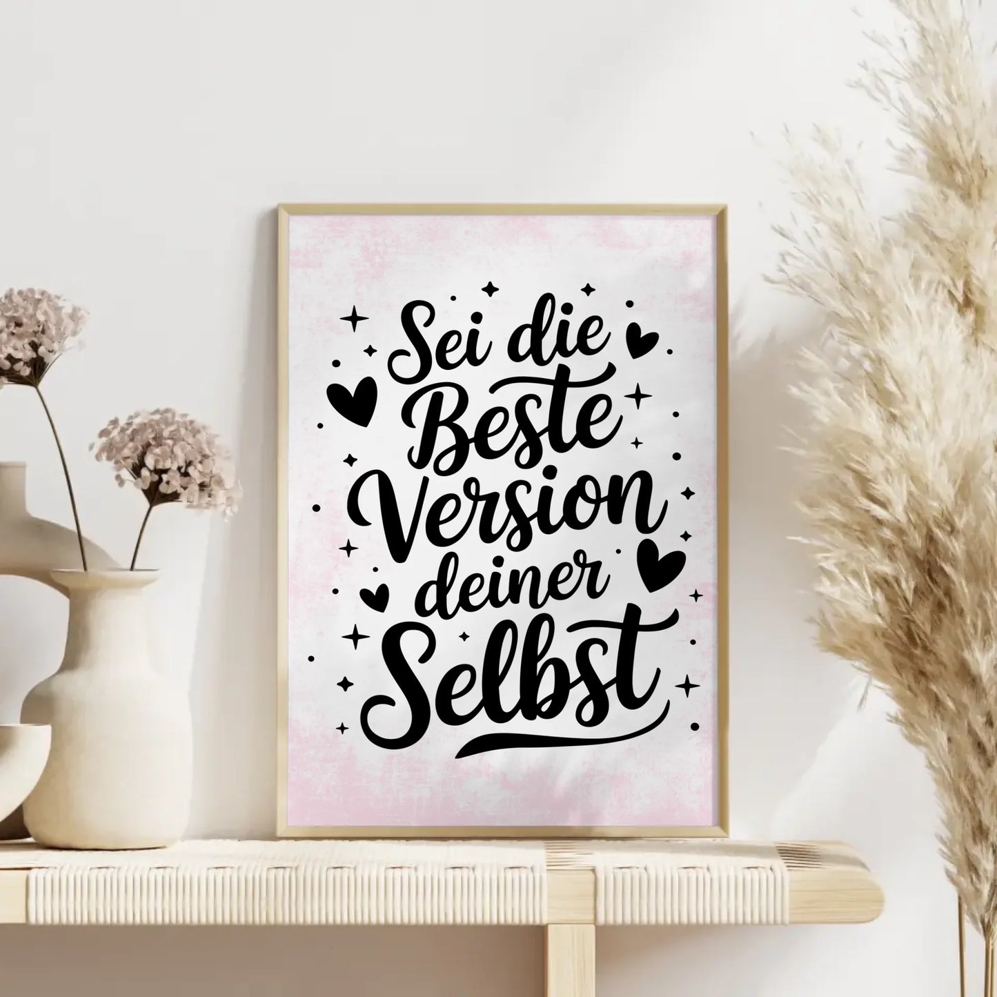 Spruchposter Sei die beste Version deiner selbst personalisiert