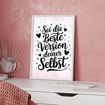 Spruchposter Sei die beste Version deiner selbst personalisiert