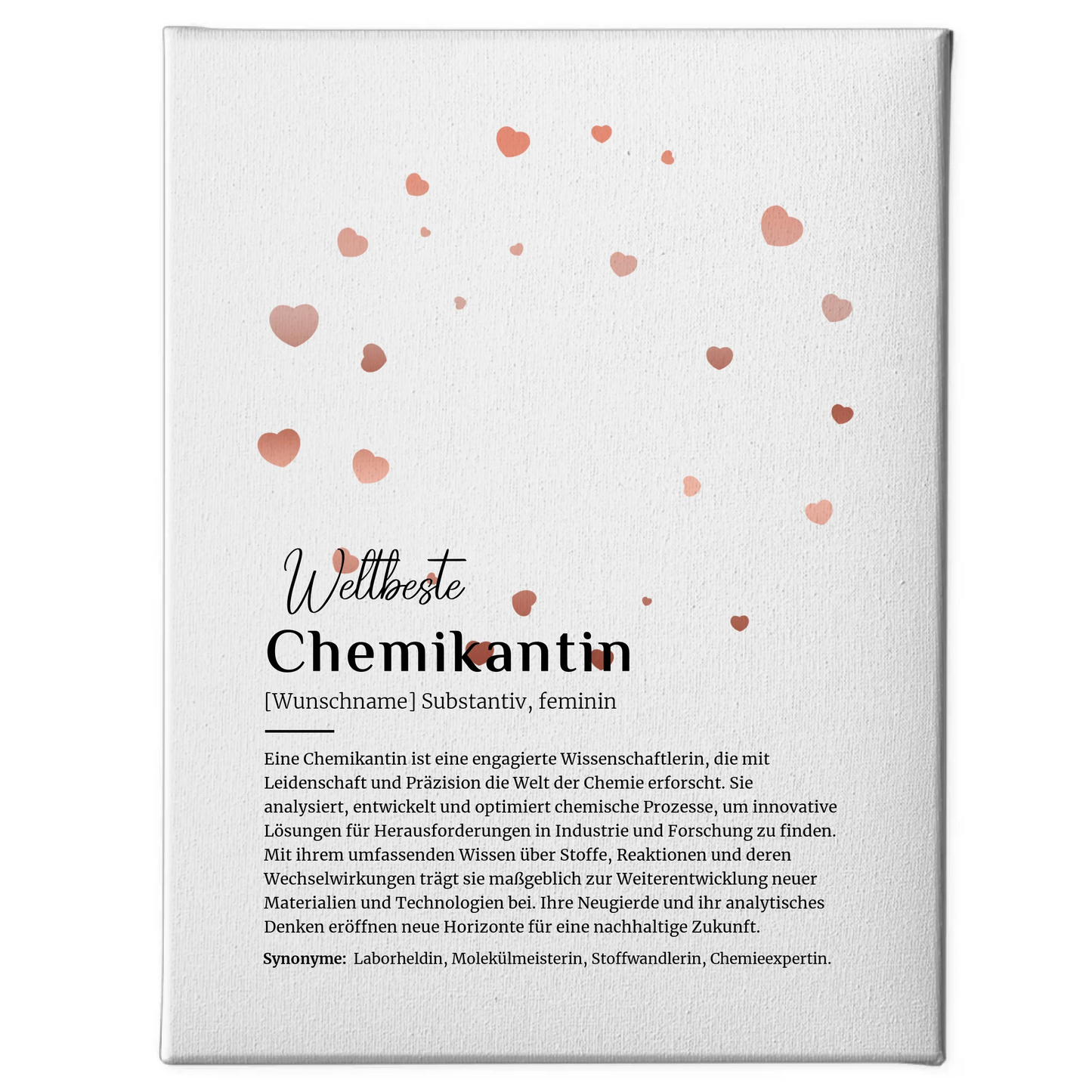 Leinwand Definition Chemikantin mit Namen Geschenkidee personalisiert