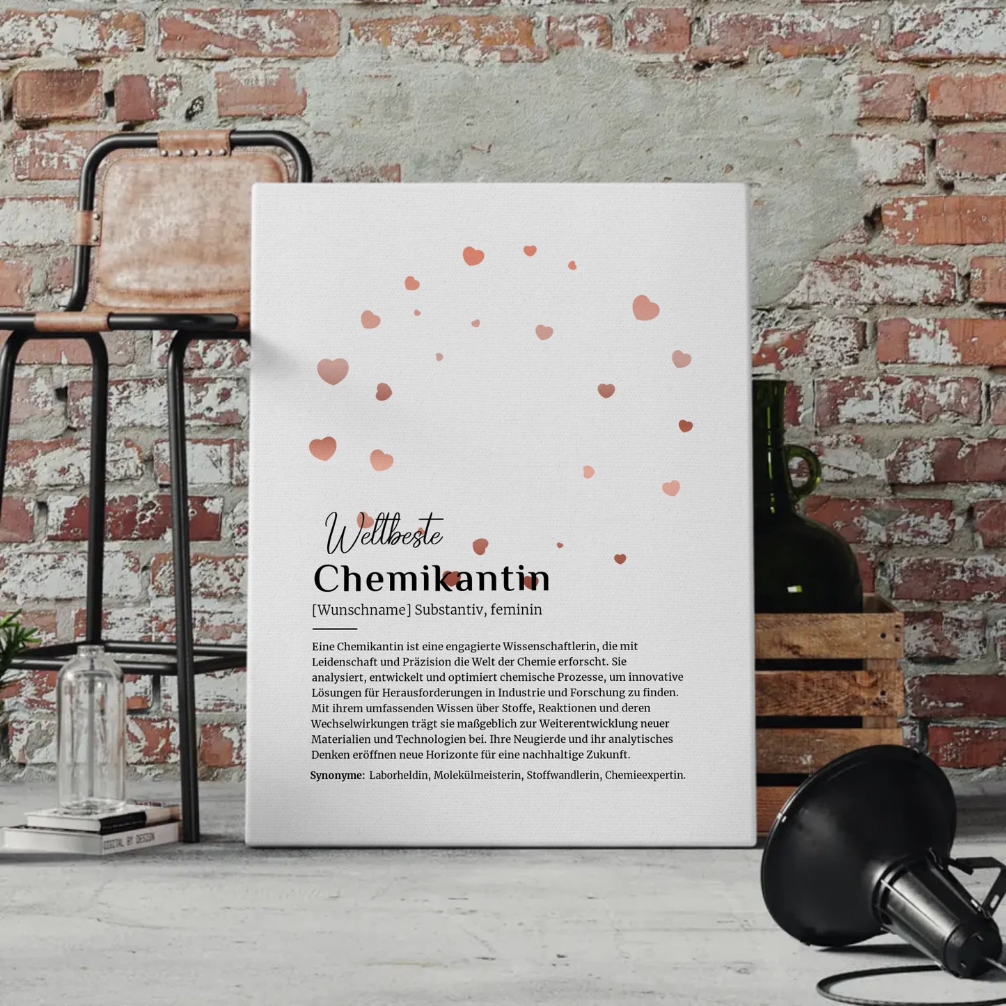 Leinwand Definition Chemikantin mit Namen Geschenkidee personalisiert