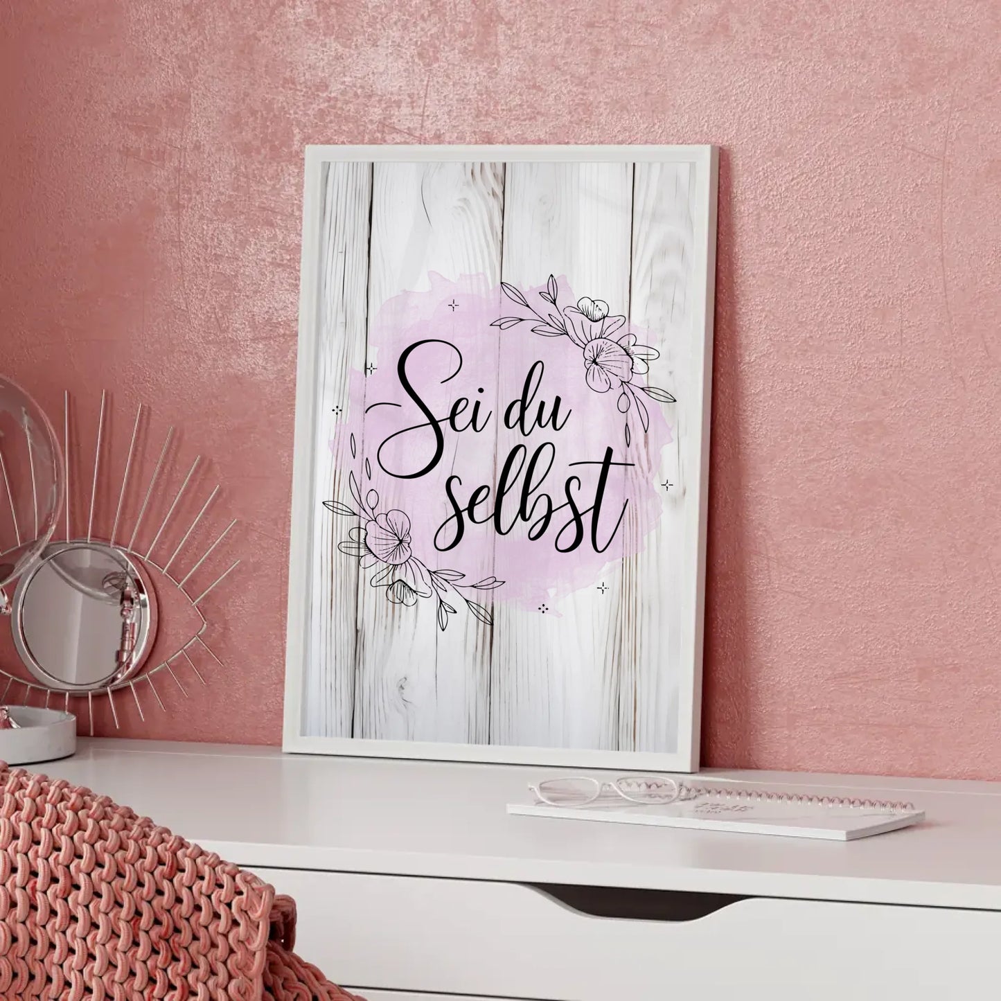 Spruchposter Sei du selbst für dein Zuhause personalisiert