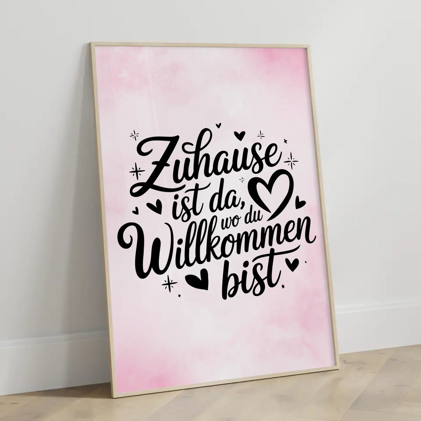 Poster mit Spruch Zuhause ist da wo du willkommen bist