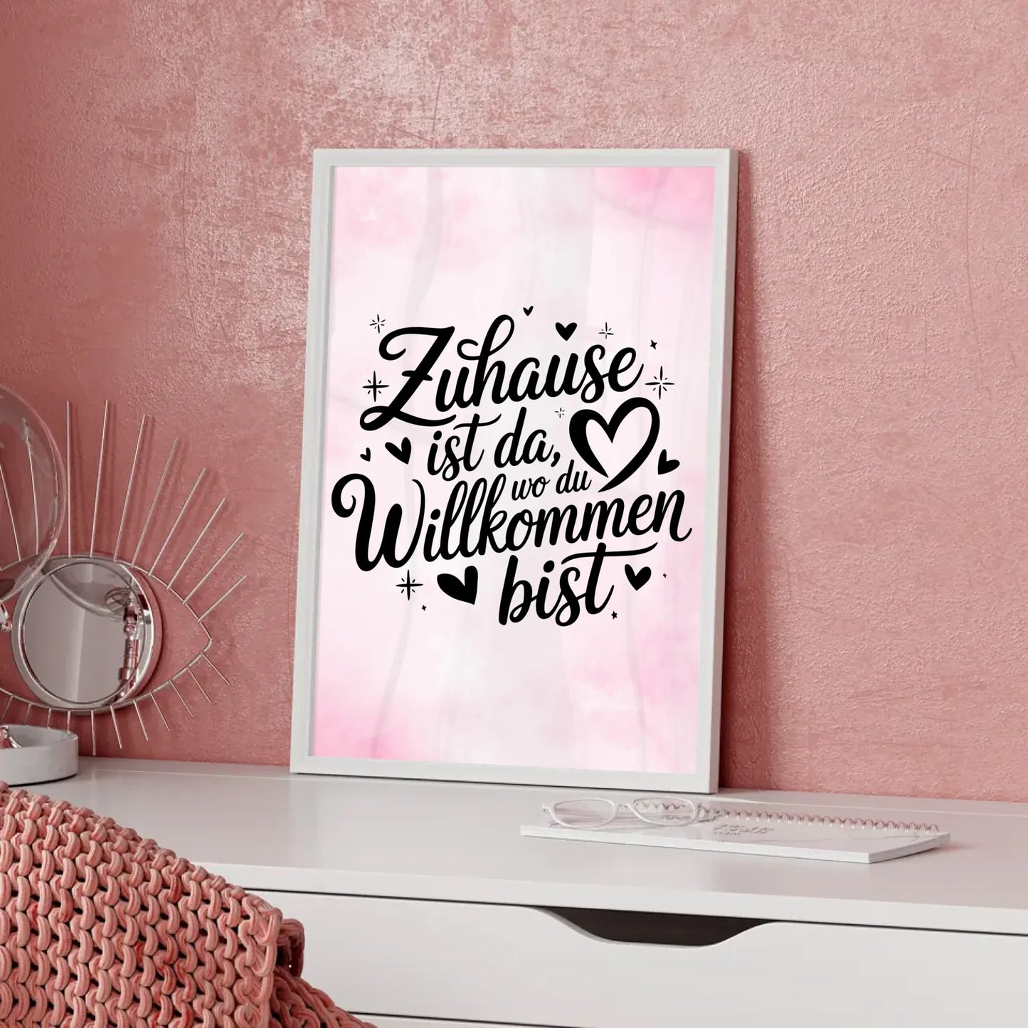 Poster mit Spruch Zuhause ist da wo du willkommen bist
