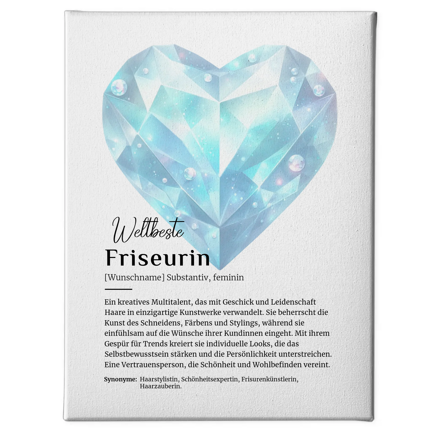 Leinwand Definition Friseurin mit Namen Geschenkidee personalisiert