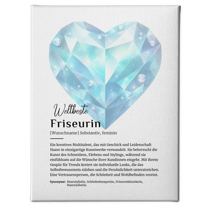 Leinwand Definition Friseurin mit Namen Geschenkidee personalisiert