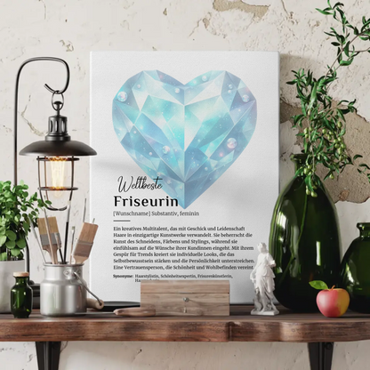 Leinwand Definition Friseurin mit Namen Geschenkidee personalisiert