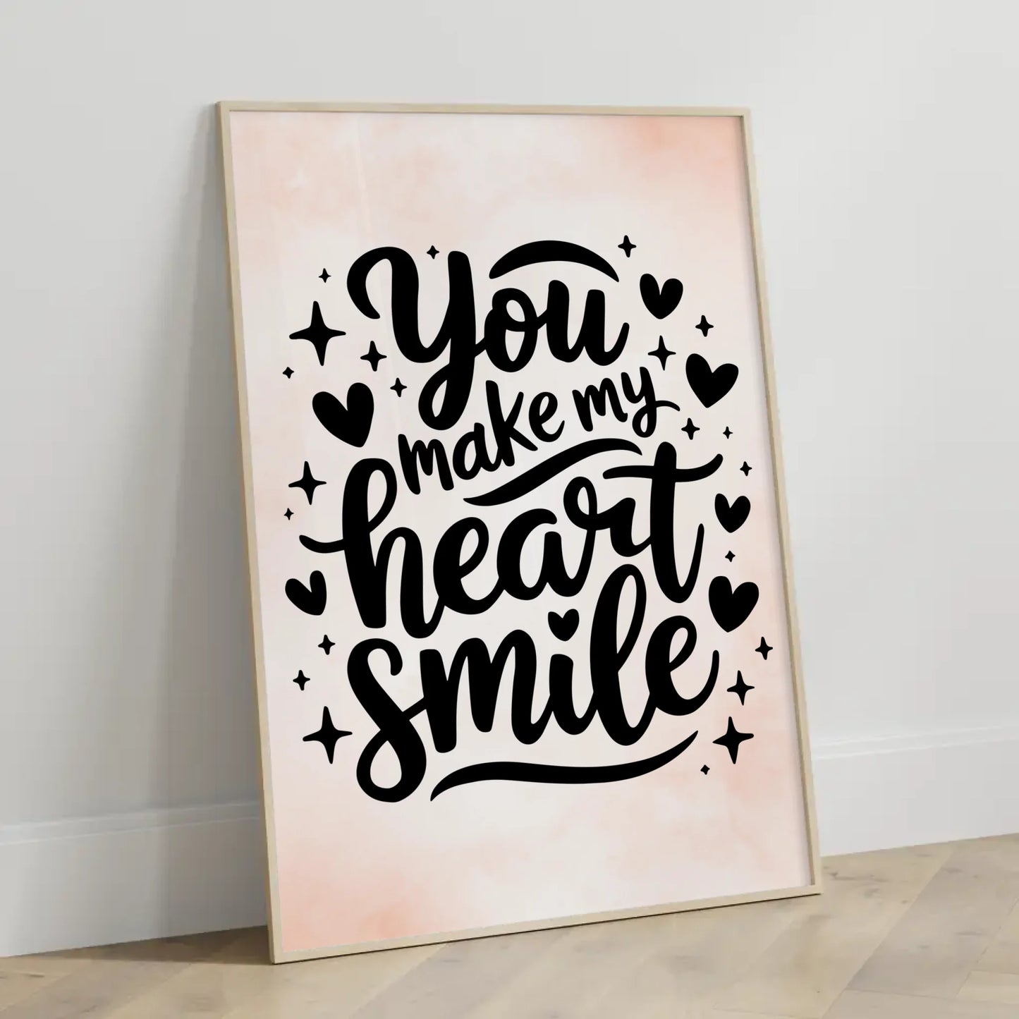 Poster Spruch You make my heart smile personalisiert Geschenk
