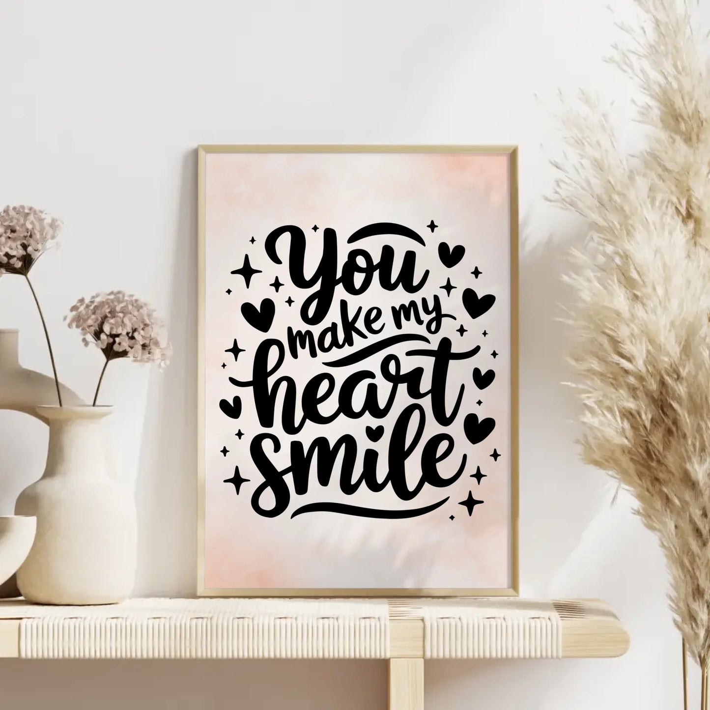 Poster Spruch You make my heart smile personalisiert Geschenk